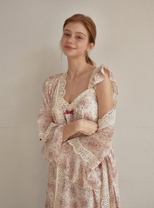 Etoile Slip & Robe Ensemble - premium Korean sleepwear by LUNALUZ