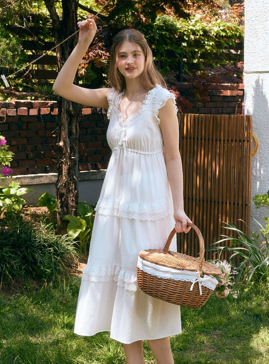 Eva Rayon Cotton Sleeveless Nightdress - premium Korean sleepwear by LUNALUZ