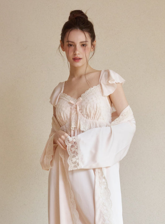 Marilyn Silk - Satin Slip & Robe - premium Korean sleepwear by LUNALUZ