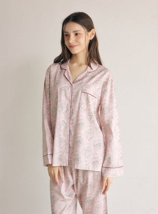 Privé Modal - Cotton Collar Neck Pajama Set - premium Korean sleepwear by LUNALUZ
