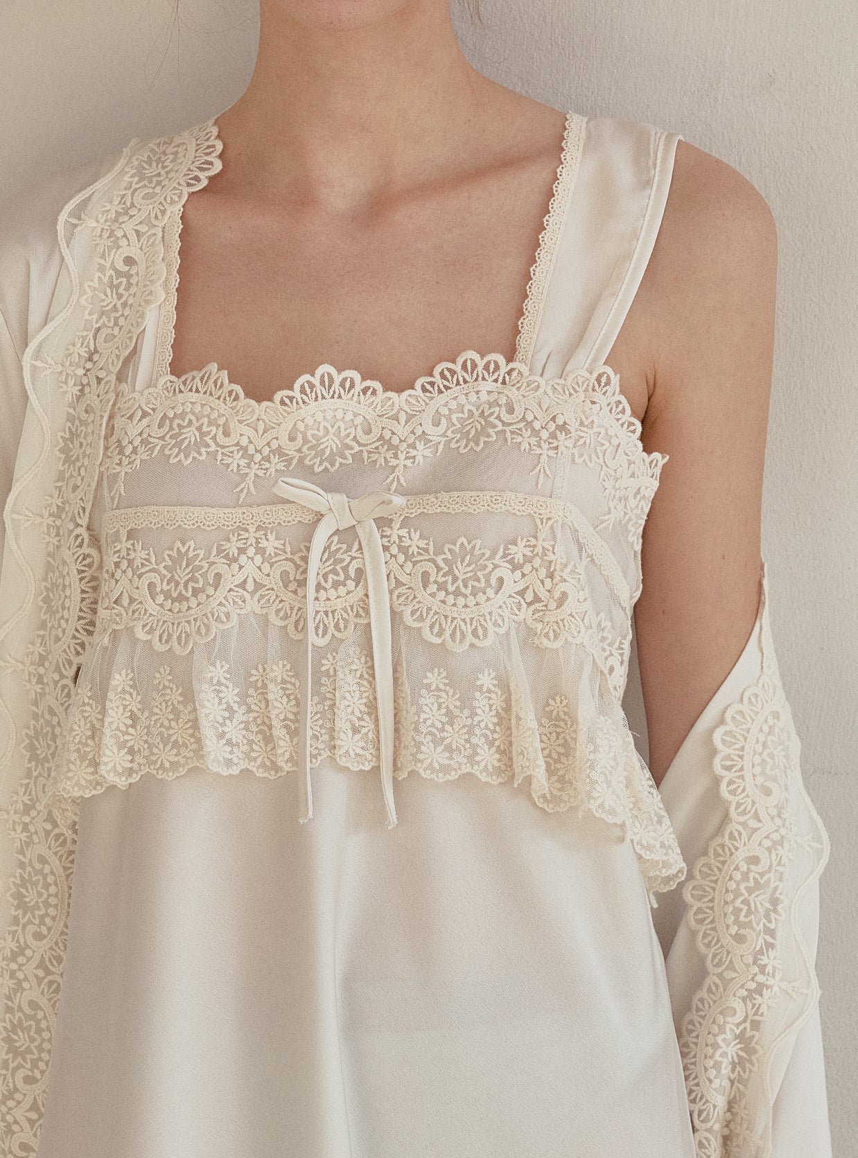 Adore Slip & Robe Ensemble - premium Korean sleepwear by LUNALUZ