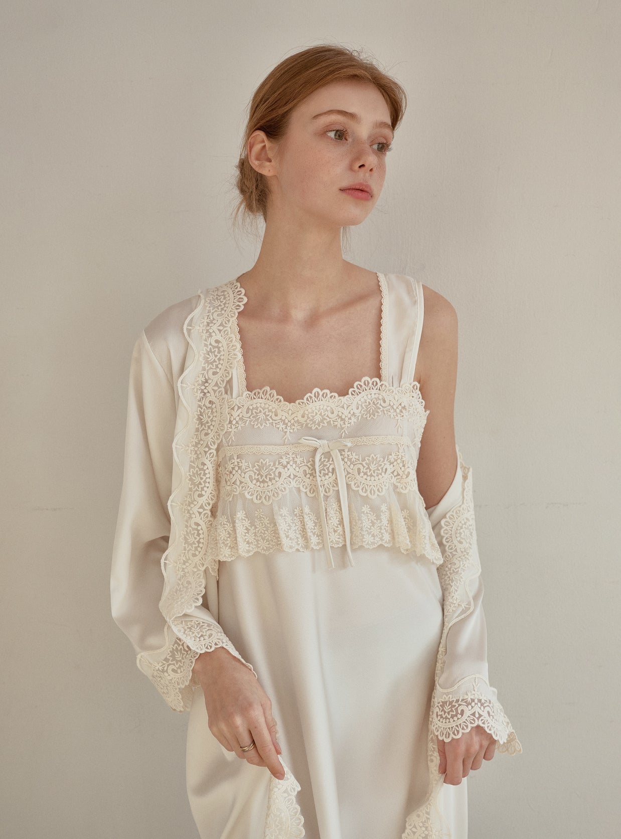 Adore Slip & Robe Ensemble - premium Korean sleepwear by LUNALUZ