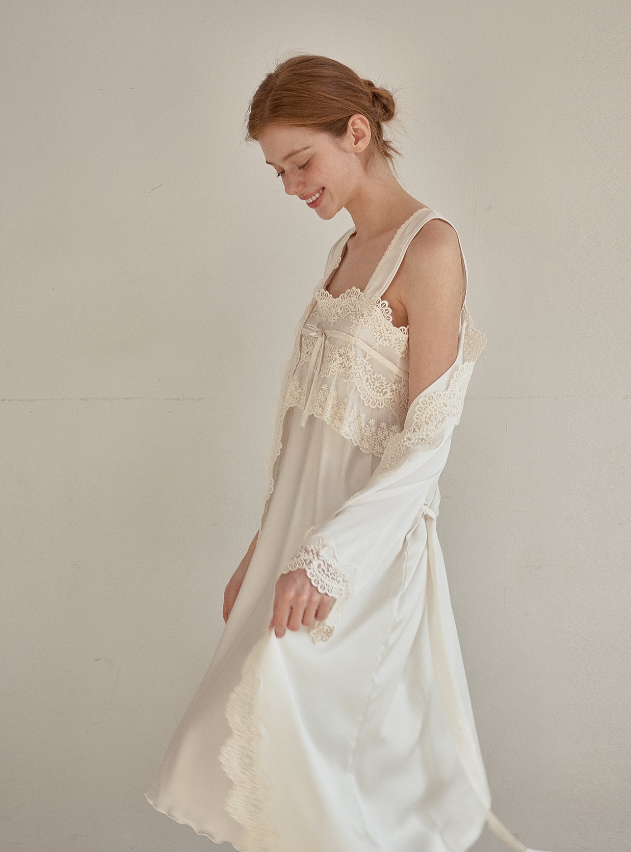 Adore Slip & Robe Ensemble - premium Korean sleepwear by LUNALUZ