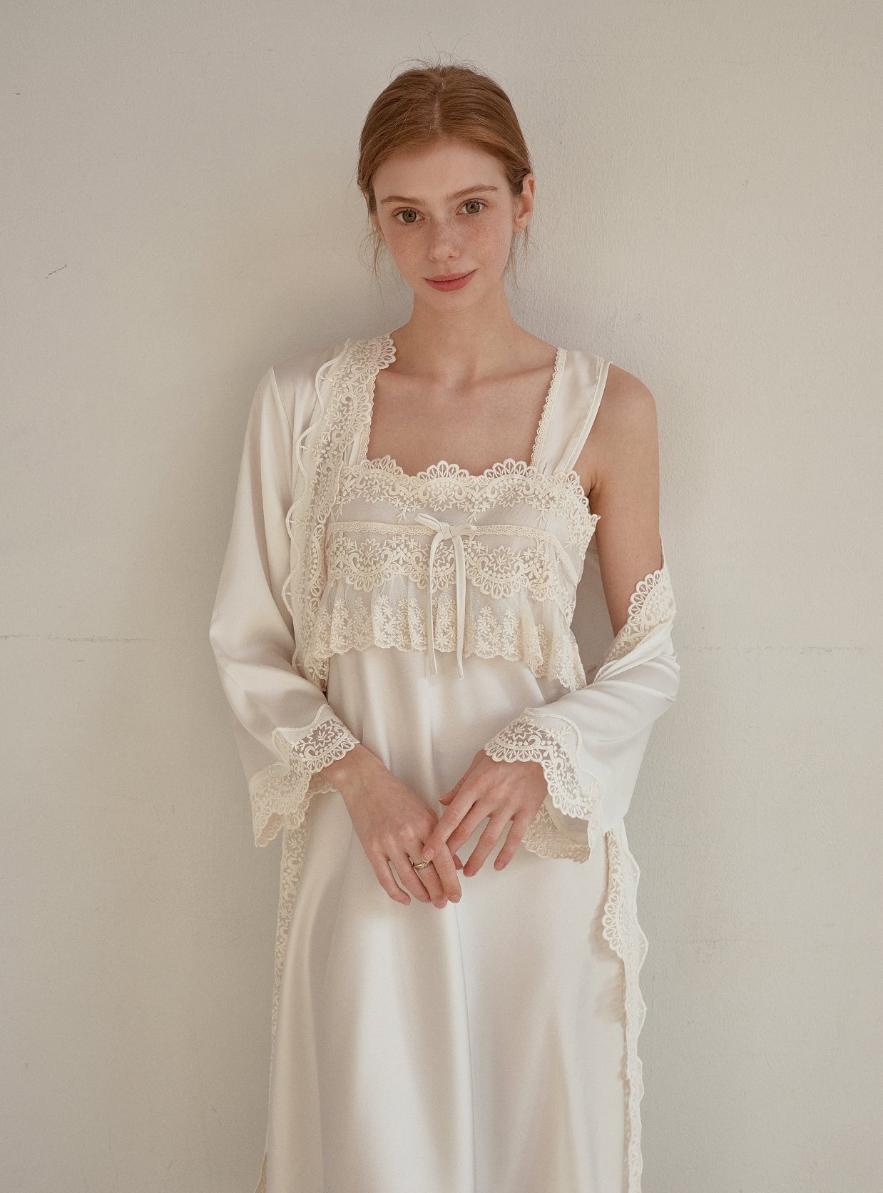 Adore Slip & Robe Ensemble - premium Korean sleepwear by LUNALUZ