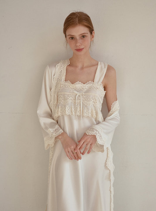 Adore Slip & Robe Ensemble - premium Korean sleepwear by LUNALUZ