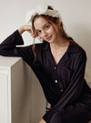 Amanda Span Long - Sleeve Notched Collar Pajama Set (2 Colors) - premium Korean sleepwear by LUNALUZ