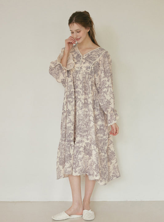 Amor Double - Gauze Cotton Nightdress – 2 Colors - premium Korean sleepwear by LUNALUZ