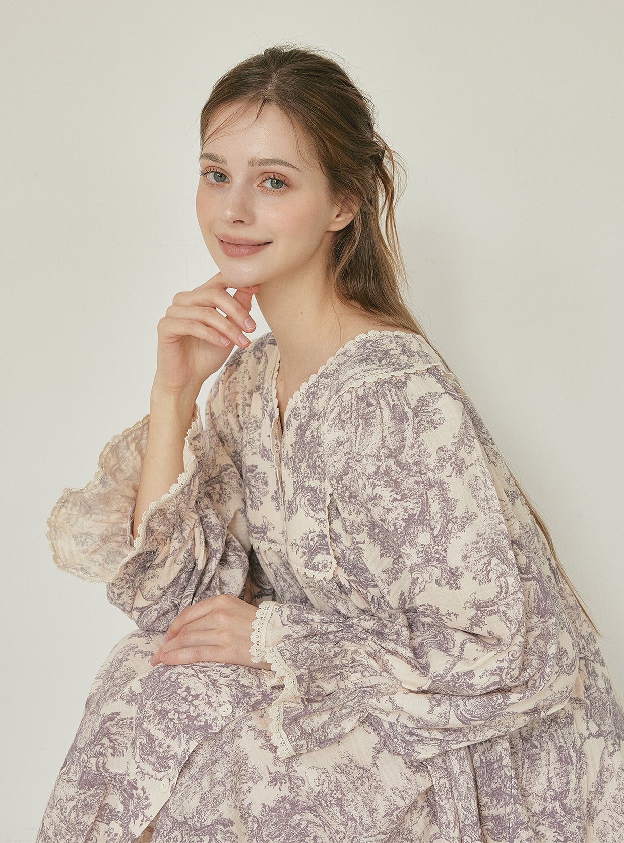 Amor Double - Gauze Cotton Nightdress – 2 Colors - premium Korean sleepwear by LUNALUZ