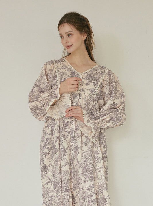 Amor Double - Gauze Cotton Nightdress – 2 Colors - premium Korean sleepwear by LUNALUZ