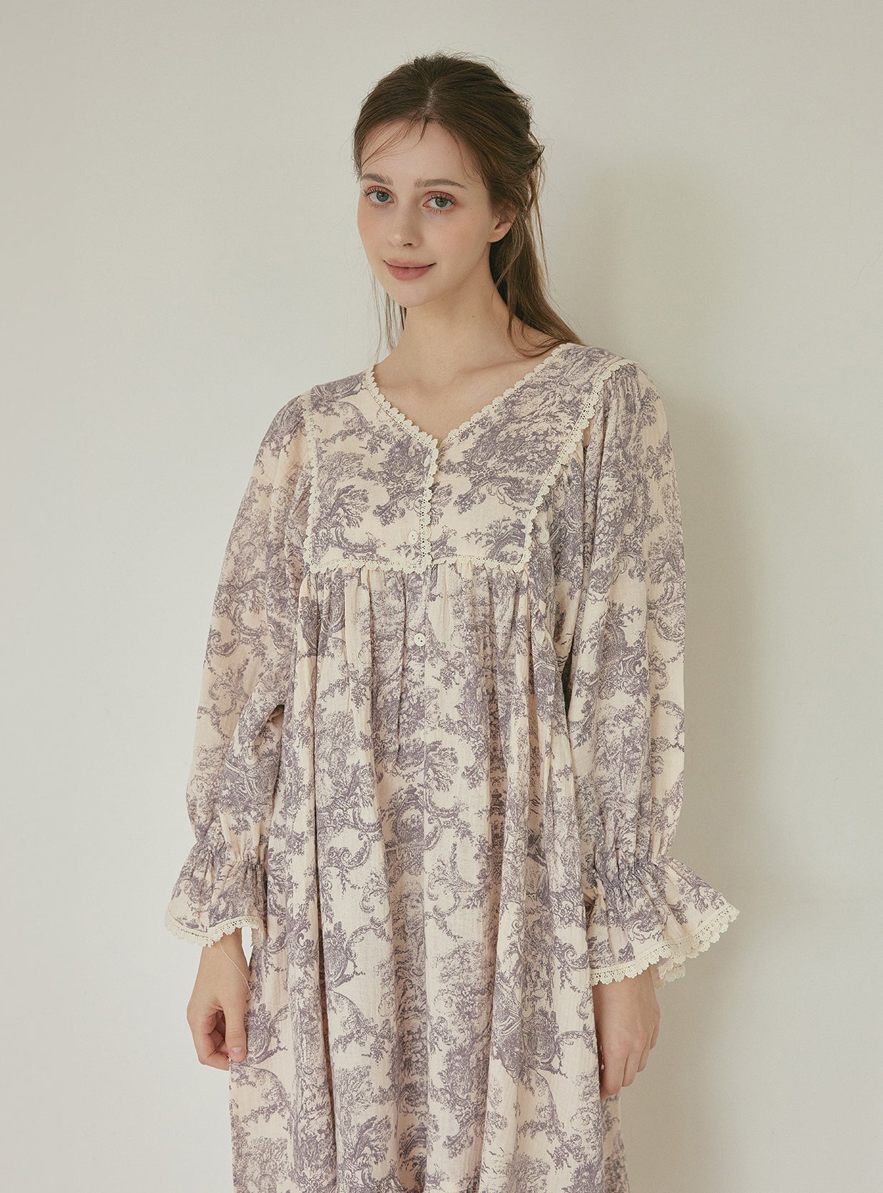 Amor Double - Gauze Cotton Nightdress – 2 Colors - premium Korean sleepwear by LUNALUZ