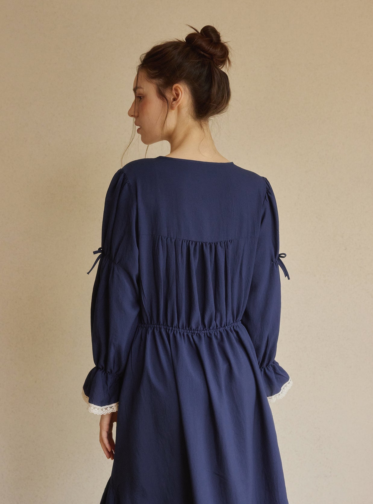 Angelo Sand - Washed V - Neck Nightdress - premium Korean sleepwear by LUNALUZ