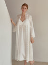 Audrey Satin Bra - Cup Slip & Robe Ensemble Set - premium Korean sleepwear by LUNALUZ