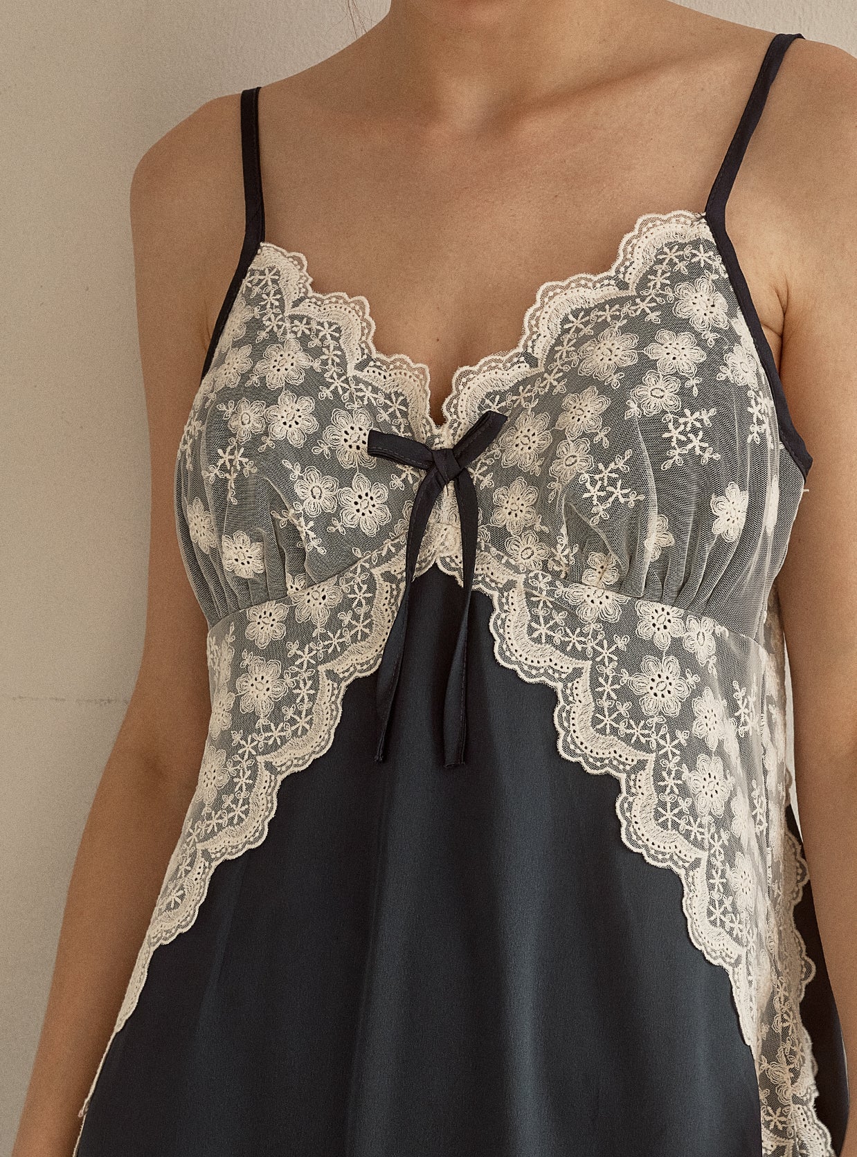 Audrey Satin Sleeveless Bra - Cup Slip Nightdress (2 Colors) - premium Korean sleepwear by LUNALUZ