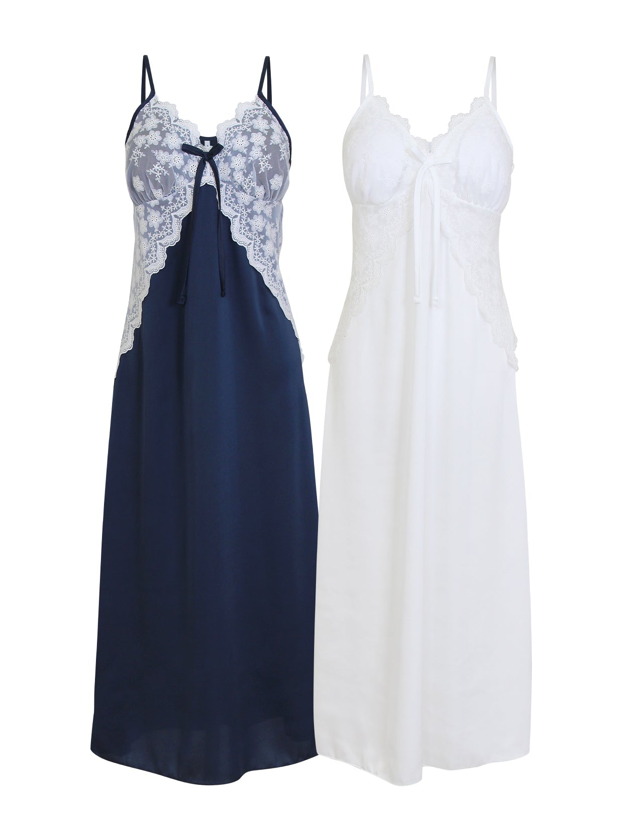 Audrey Satin Sleeveless Bra - Cup Slip Nightdress (2 Colors) - premium Korean sleepwear by LUNALUZ