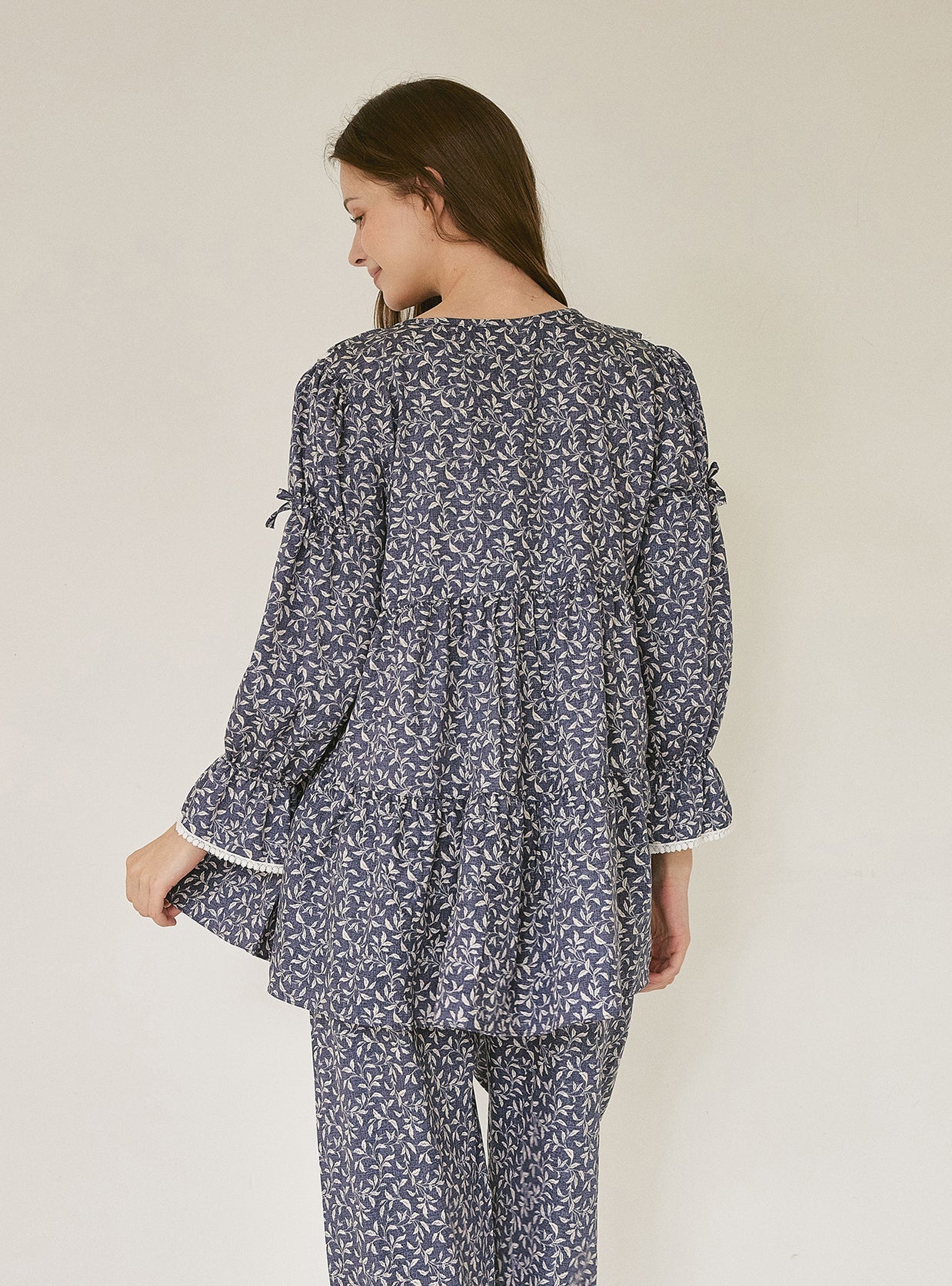 Botany Modal Cotton Round - Neck Pajama Set - premium Korean sleepwear by LUNALUZ