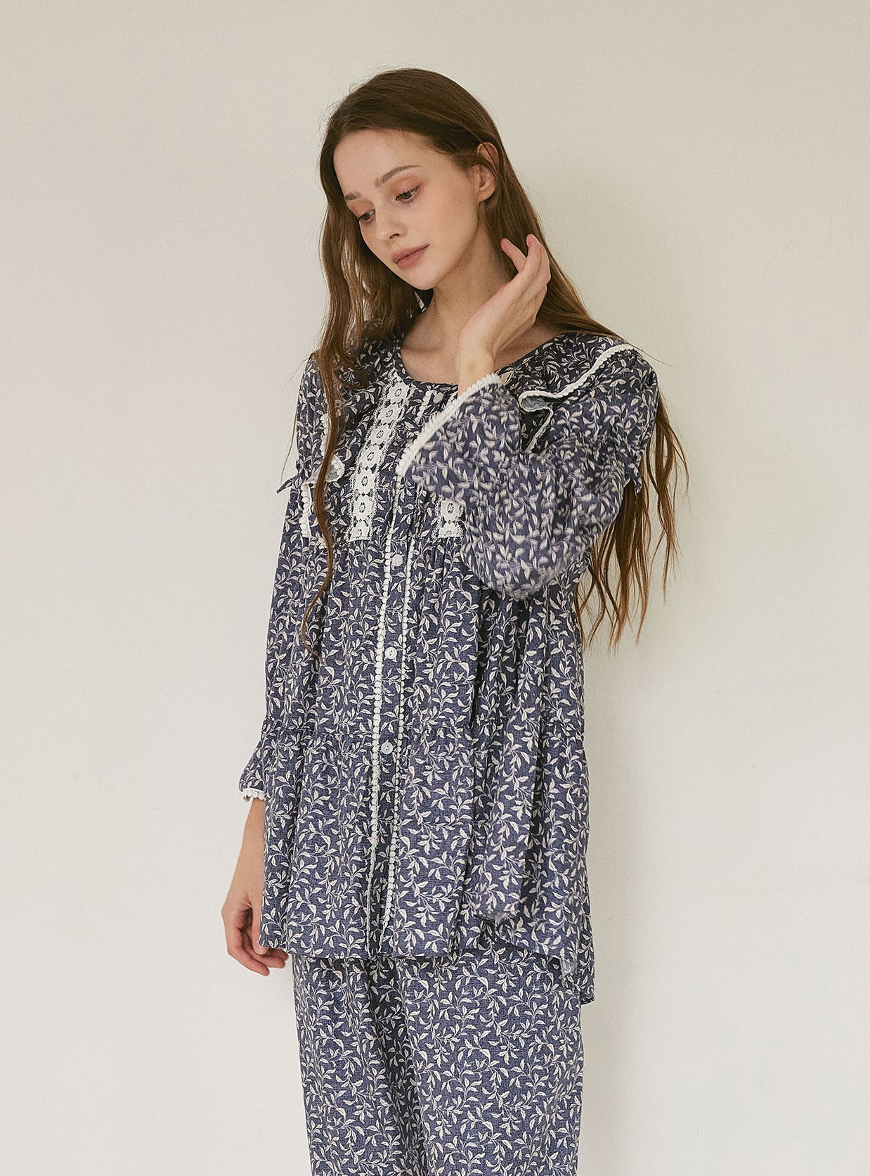 Botany Modal Cotton Round - Neck Pajama Set - premium Korean sleepwear by LUNALUZ