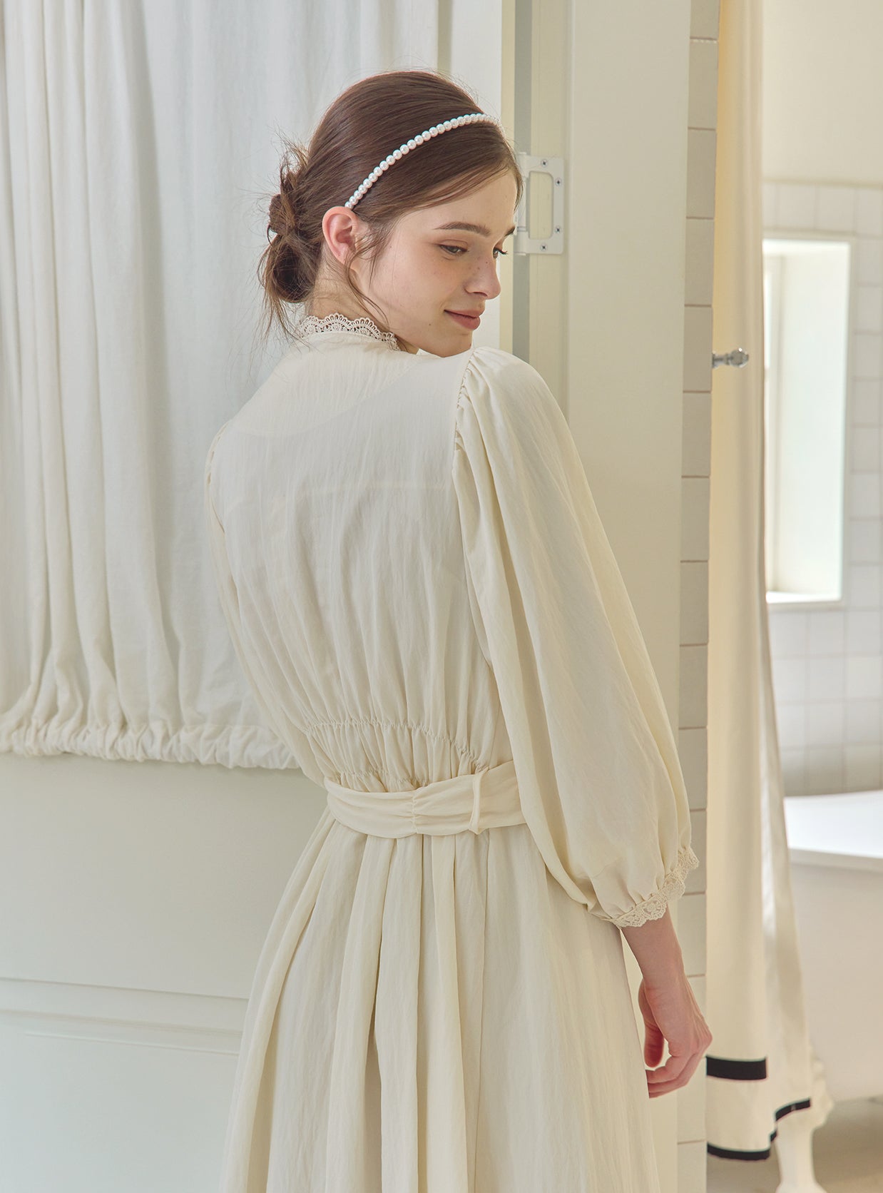 Caché Washed Shirt Robe Dress - premium Korean sleepwear by LUNALUZ