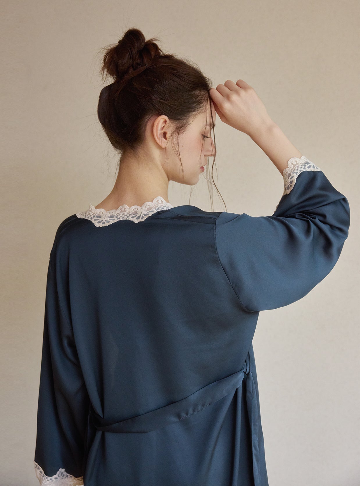 Clara Silk - Satin Slip & Robe Set - premium Korean sleepwear by LUNALUZ