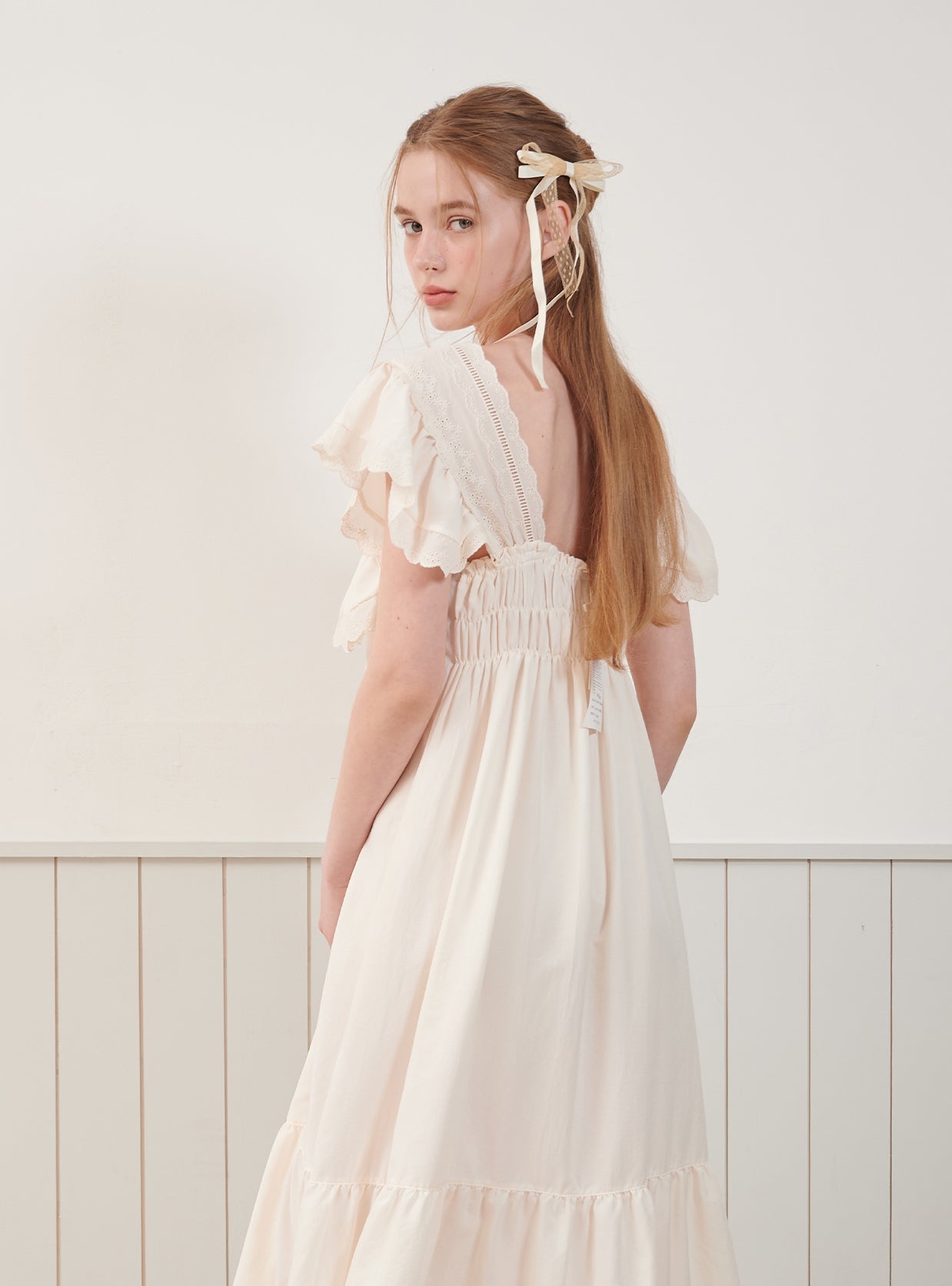 Creamy Sand - Washing Square - Neck Sleeveless Nightdress - premium Korean sleepwear by LUNALUZ