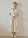 DeMarie Cotton Short Sleeve V - Neck Dress (Sleepwear) - premium Korean sleepwear by LUNALUZ