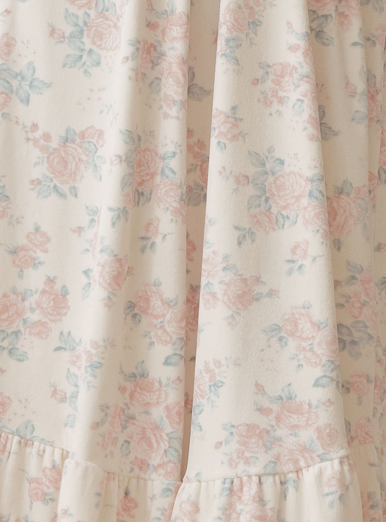 Eden Rose Minky Span Long - Sleeve Square - Neck Nightdress (2 Colors) - premium Korean sleepwear by LUNALUZ