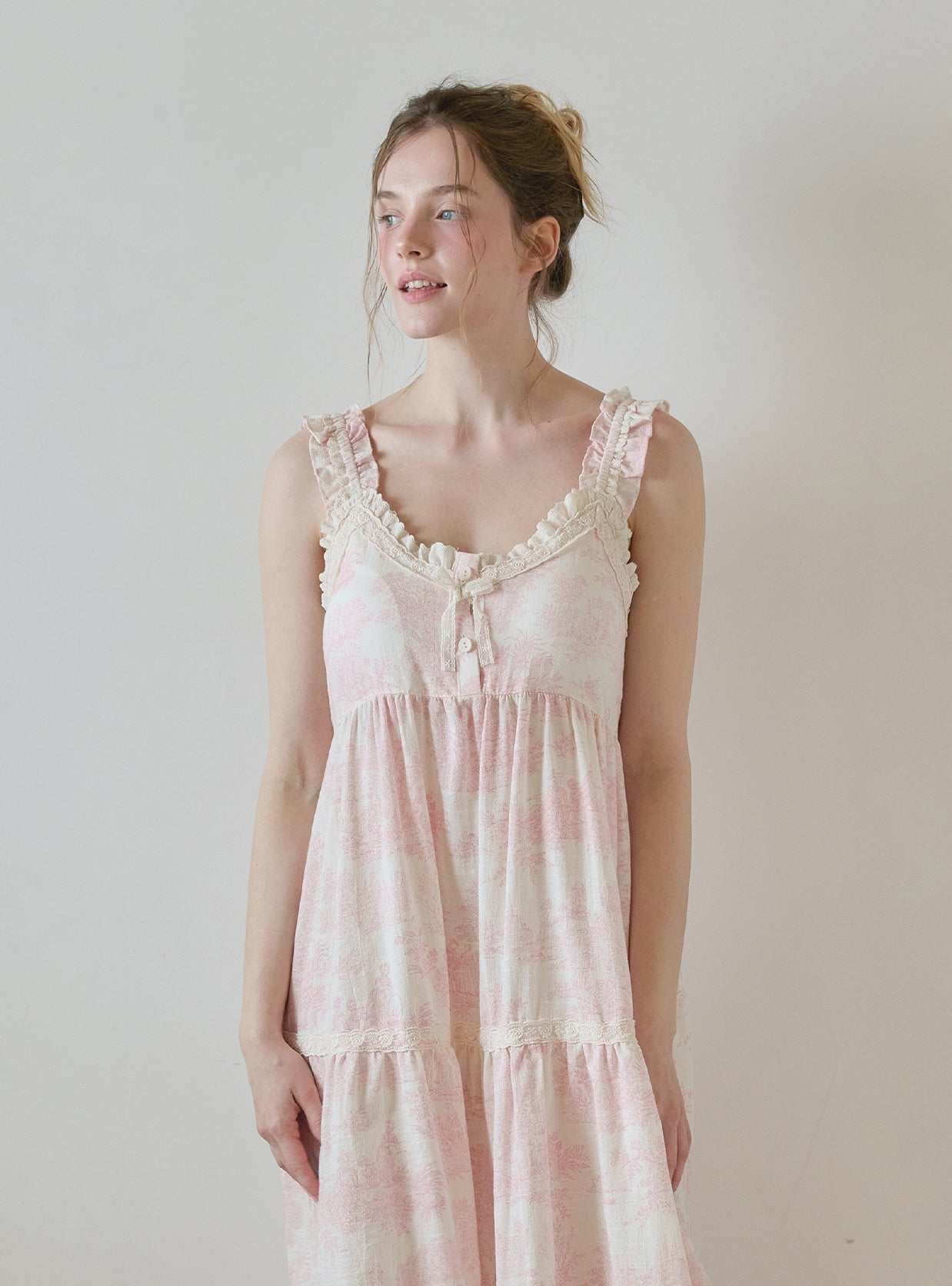 Elise Rayon - Cotton Sleeveless Bra - Cup Dress Pajama (2 Colors) - premium Korean sleepwear by LUNALUZ