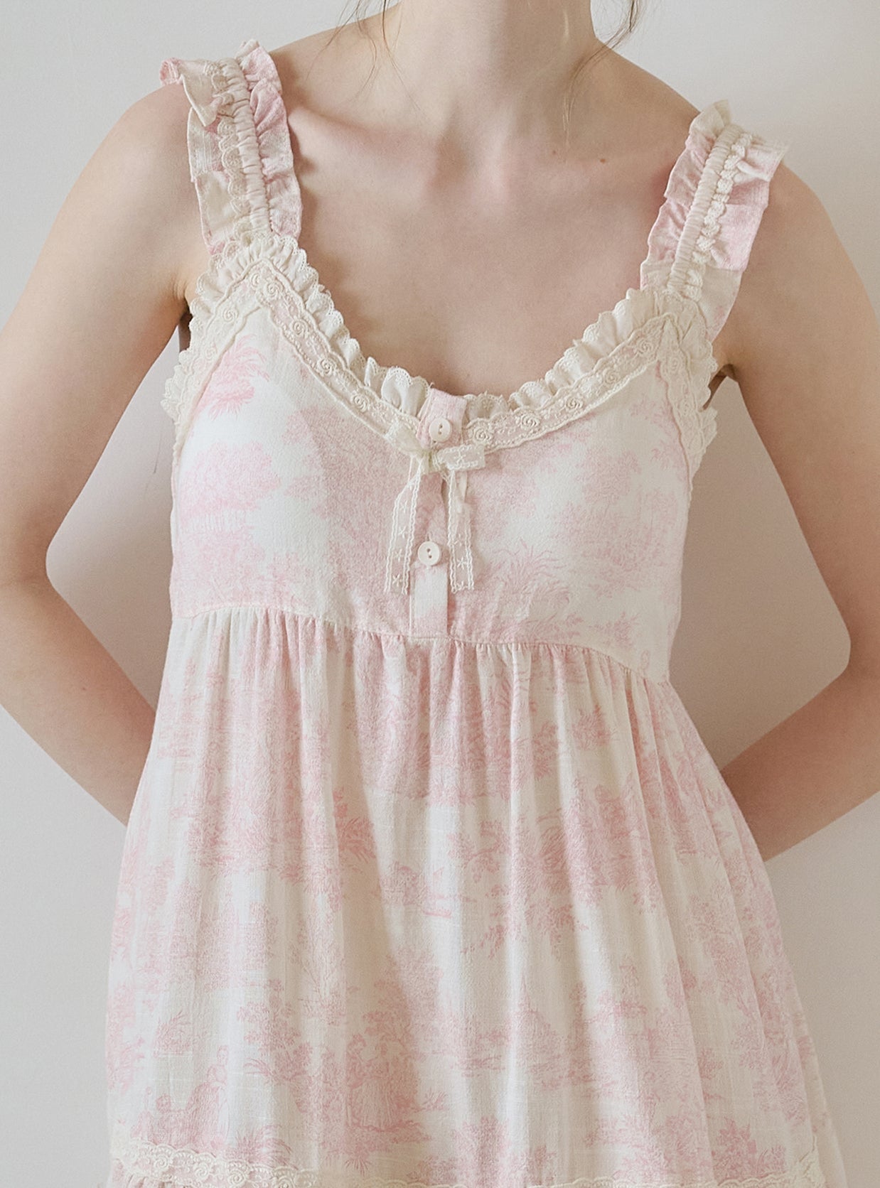 Elise Rayon - Cotton Sleeveless Bra - Cup Dress Pajama (2 Colors) - premium Korean sleepwear by LUNALUZ