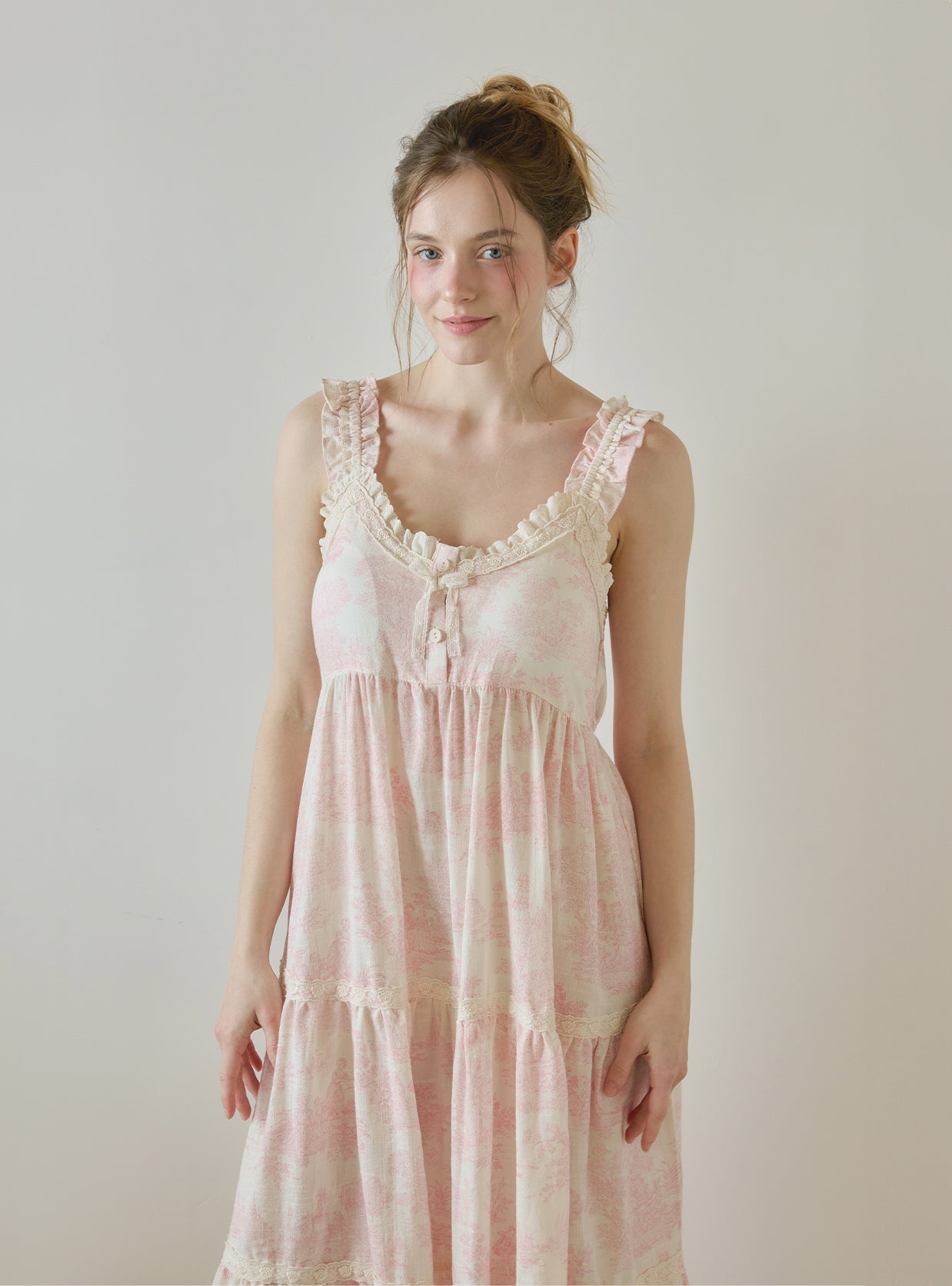 Elise Rayon - Cotton Sleeveless Bra - Cup Dress Pajama (2 Colors) - premium Korean sleepwear by LUNALUZ