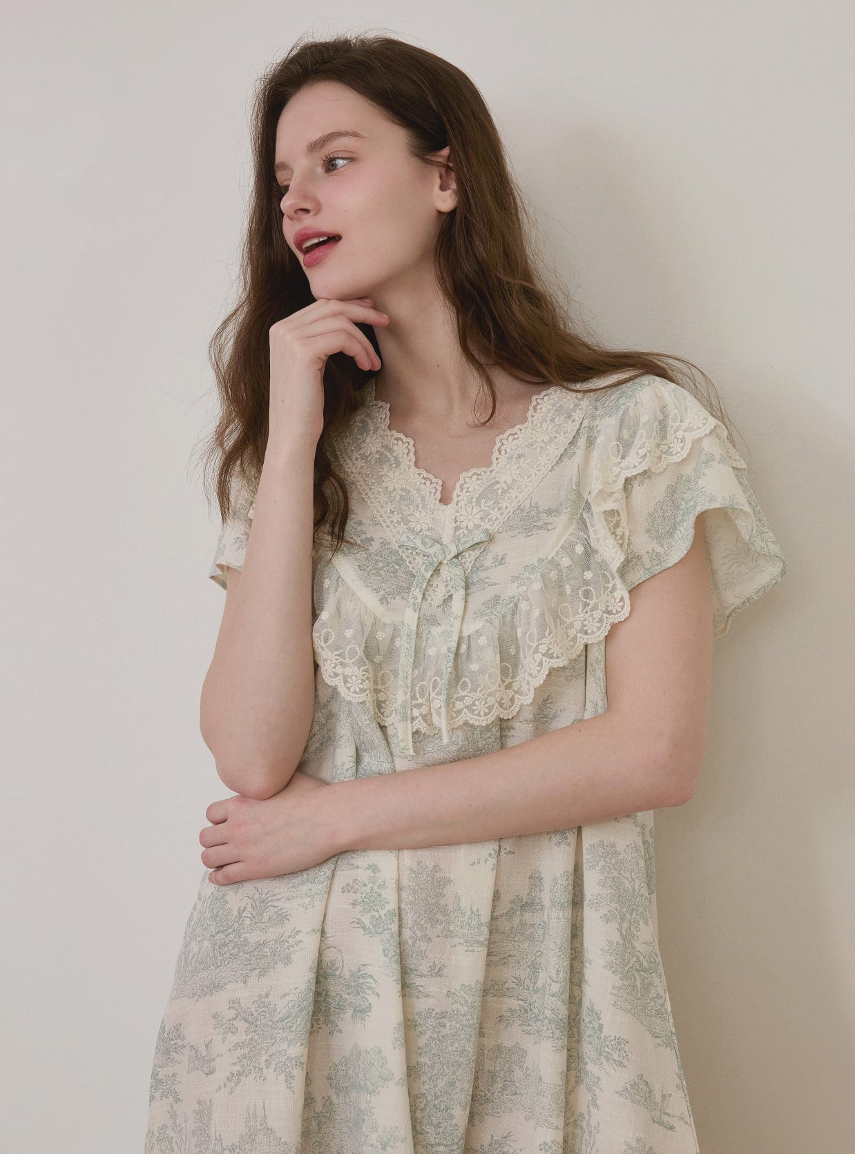 Elise Rayon - Cotton V - Neck Nightdress – 2 Colors - premium Korean sleepwear by LUNALUZ