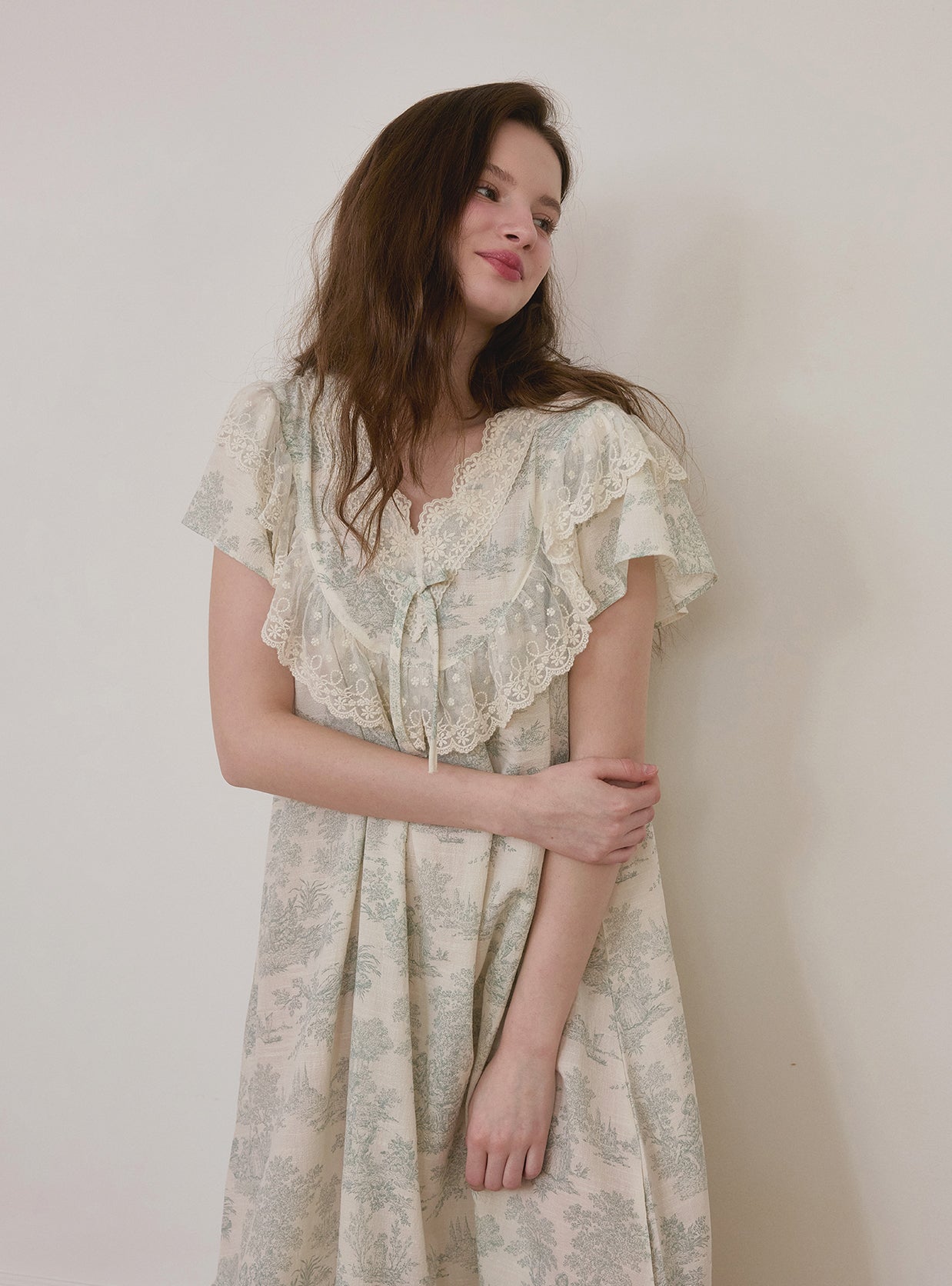 Elise Rayon - Cotton V - Neck Nightdress – 2 Colors - premium Korean sleepwear by LUNALUZ