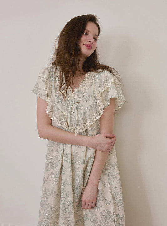 Elise Rayon - Cotton V - Neck Nightdress – 2 Colors - premium Korean sleepwear by LUNALUZ