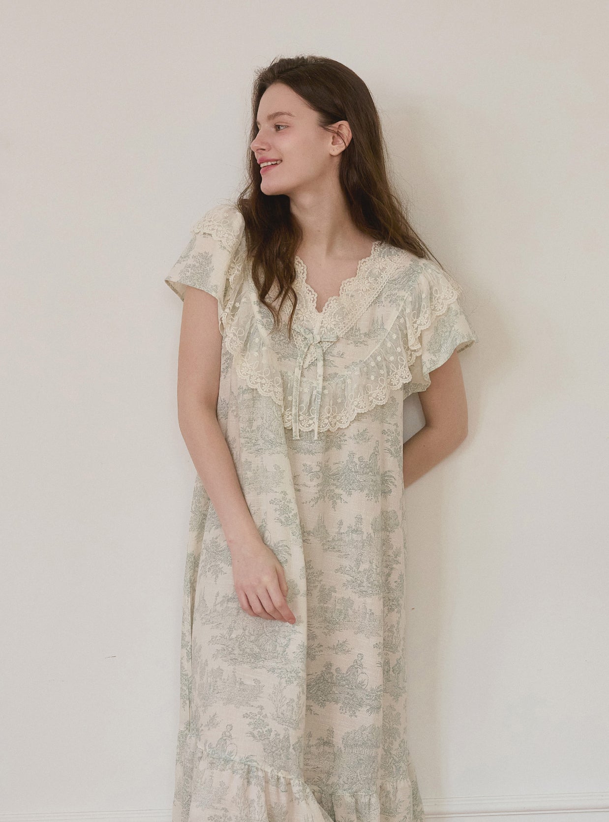 Elise Rayon - Cotton V - Neck Nightdress – 2 Colors - premium Korean sleepwear by LUNALUZ