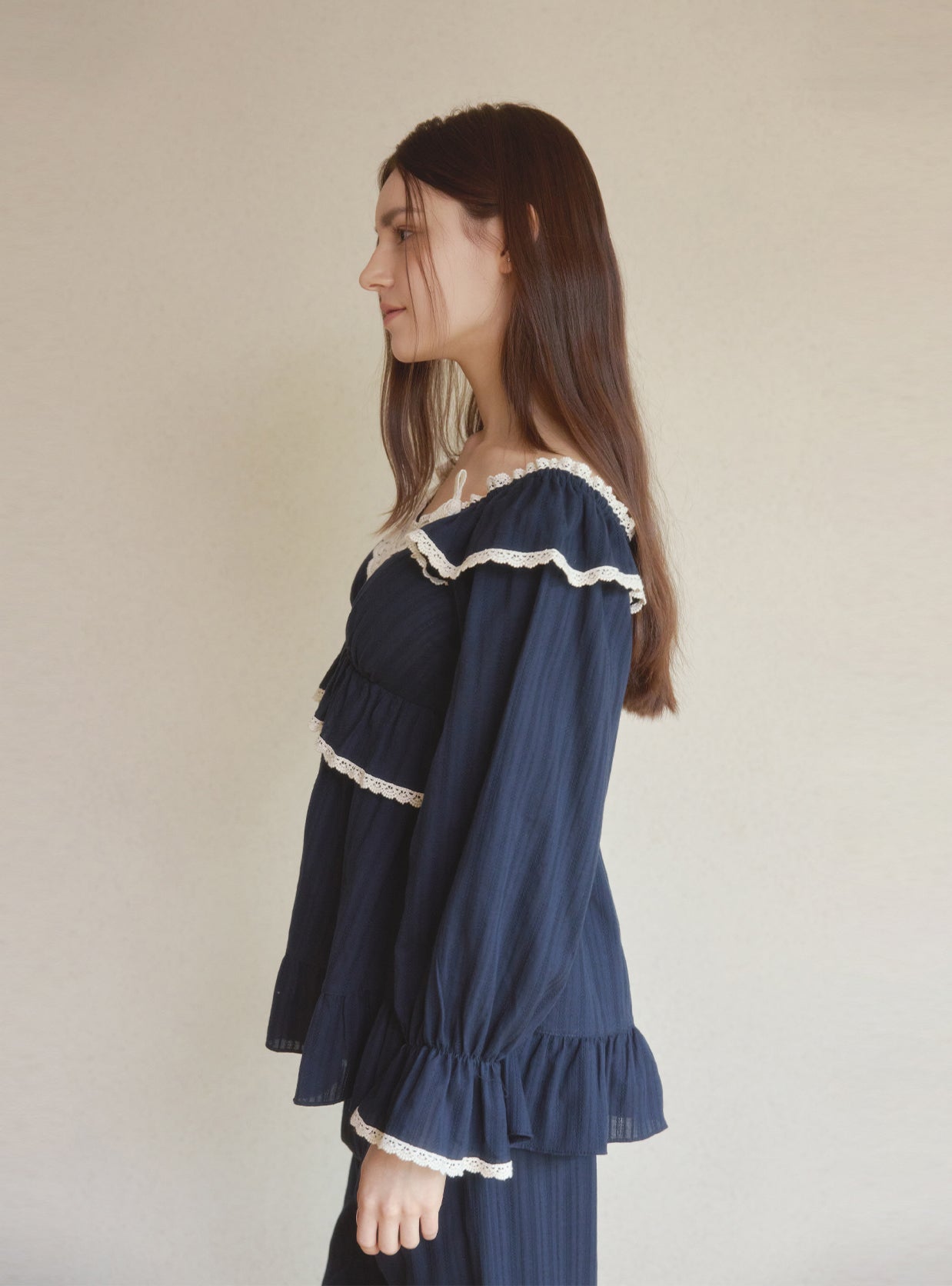 Emma Cotton Built - In Bra Pajama Set - premium Korean sleepwear by LUNALUZ