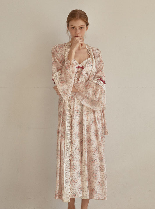 Etoile Slip & Robe Ensemble - premium Korean sleepwear by LUNALUZ