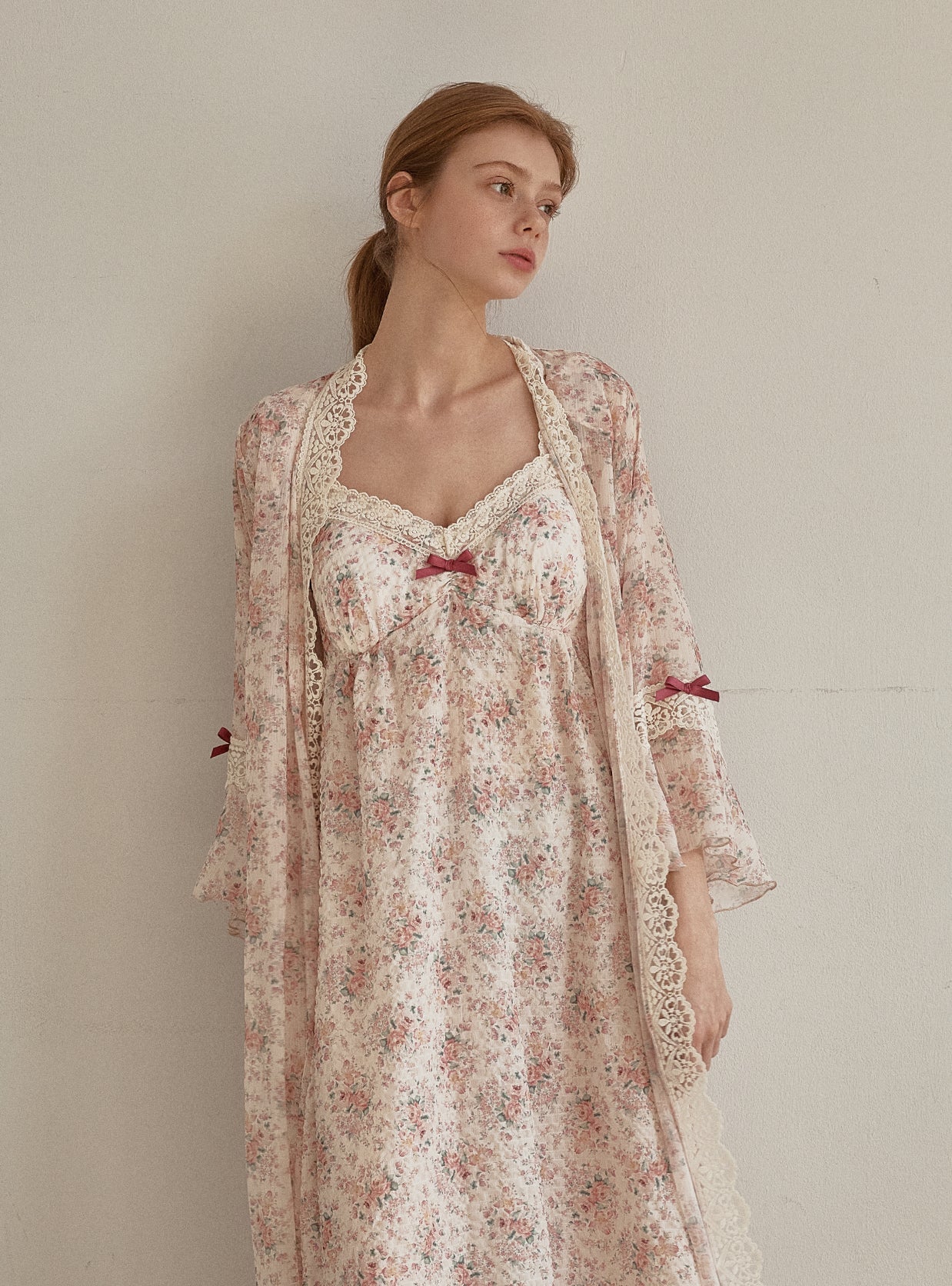 Etoile Slip & Robe Ensemble - premium Korean sleepwear by LUNALUZ