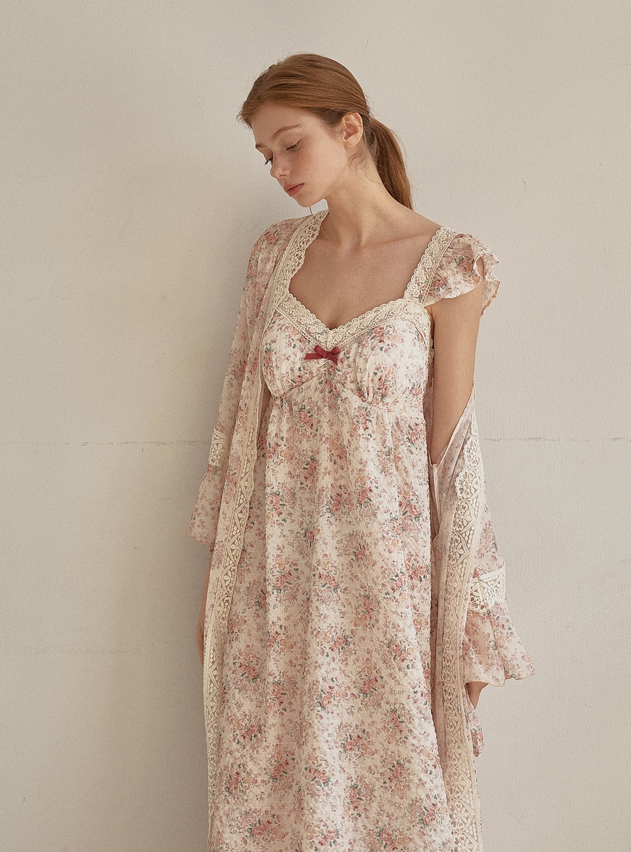 Etoile Slip & Robe Ensemble - premium Korean sleepwear by LUNALUZ