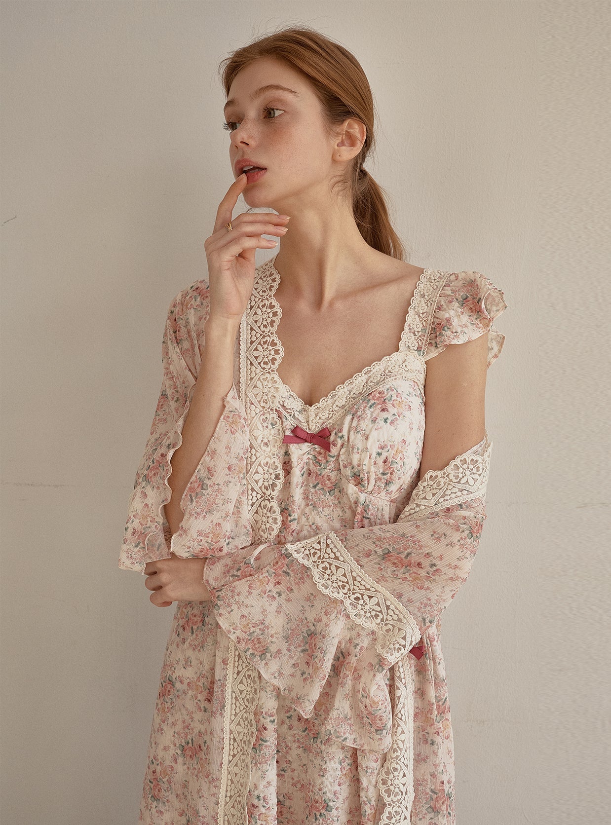 Etoile Slip & Robe Ensemble - premium Korean sleepwear by LUNALUZ