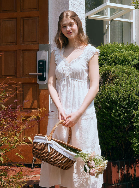 Eva Rayon Cotton Sleeveless Nightdress - premium Korean sleepwear by LUNALUZ