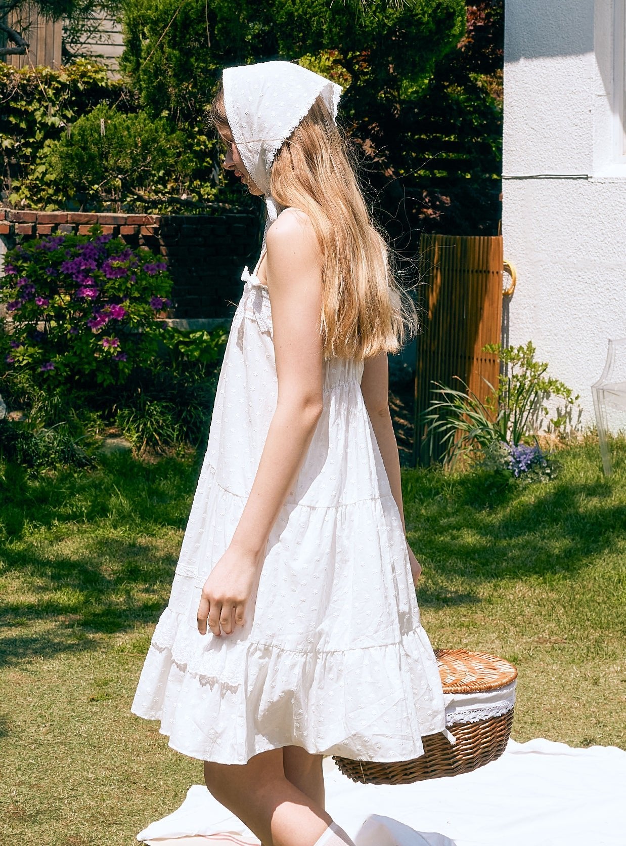 Leia Cotton Square - Neck Sleeveless Nightdress - premium Korean sleepwear by LUNALUZ