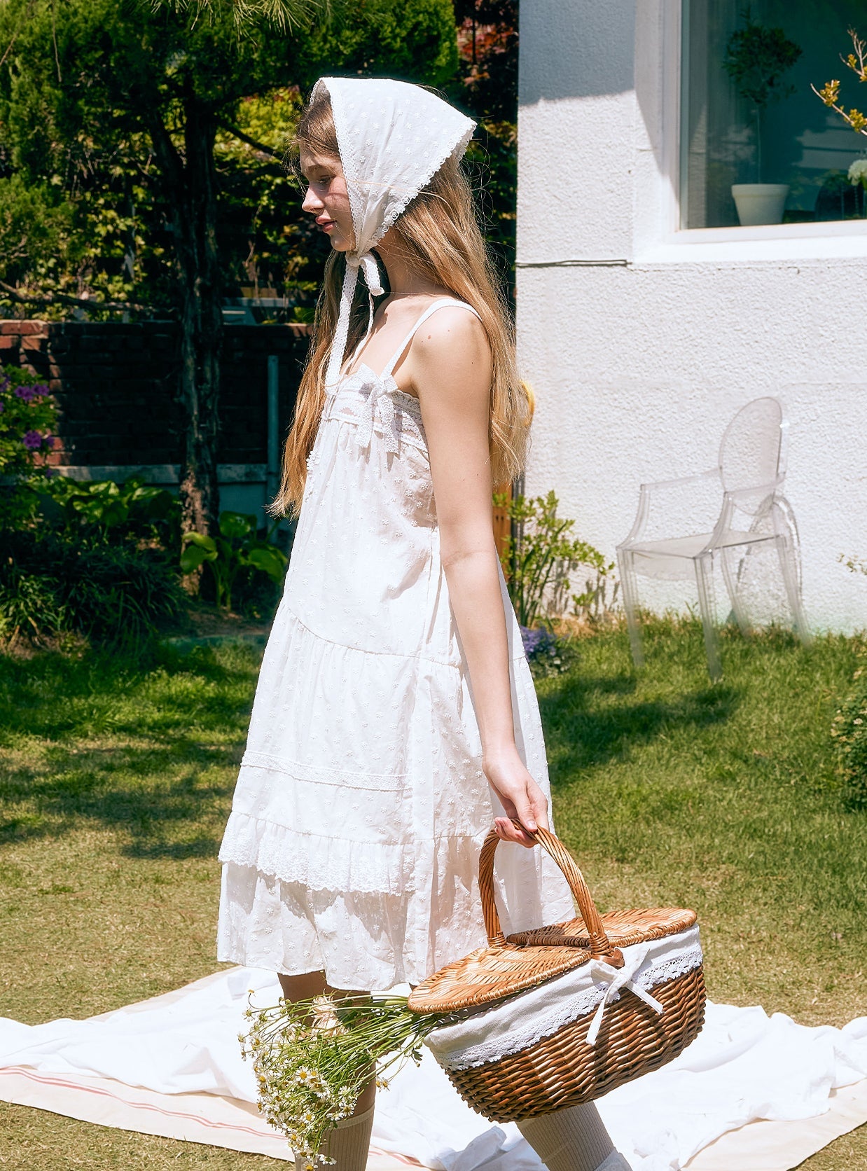 Leia Cotton Square - Neck Sleeveless Nightdress - premium Korean sleepwear by LUNALUZ