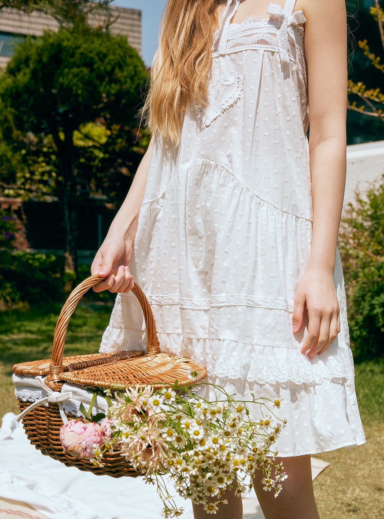 Leia Cotton Square - Neck Sleeveless Nightdress - premium Korean sleepwear by LUNALUZ