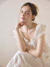 Lydia Cotton Square Neck Short Sleeve Dress (Sleepwear) - premium Korean sleepwear by LUNALUZ
