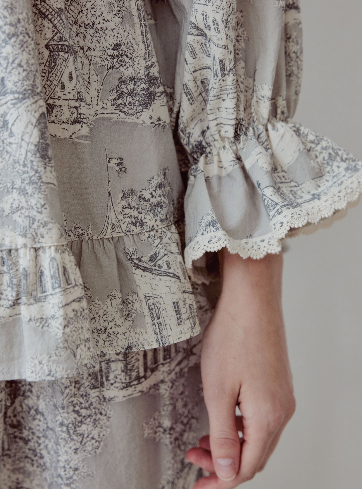 Madel Cotton Square - Neck Long - Sleeve Pajama Set – 2 Colors - premium Korean sleepwear by LUNALUZ