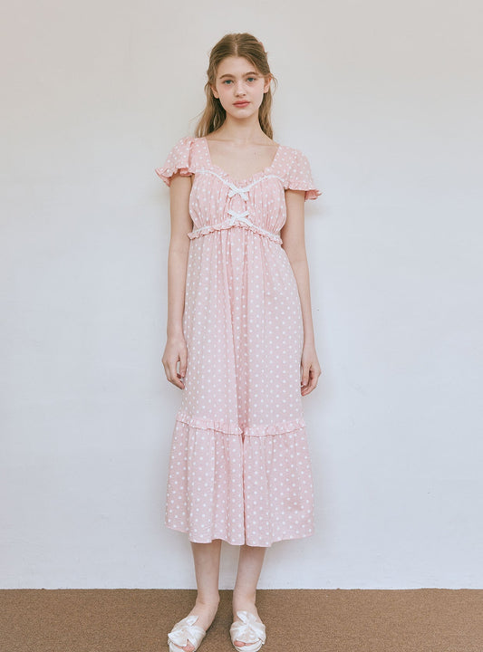 Margaret Rayon Cotton Short - Sleeve Nightdress (2 Colors) - premium Korean sleepwear by LUNALUZ