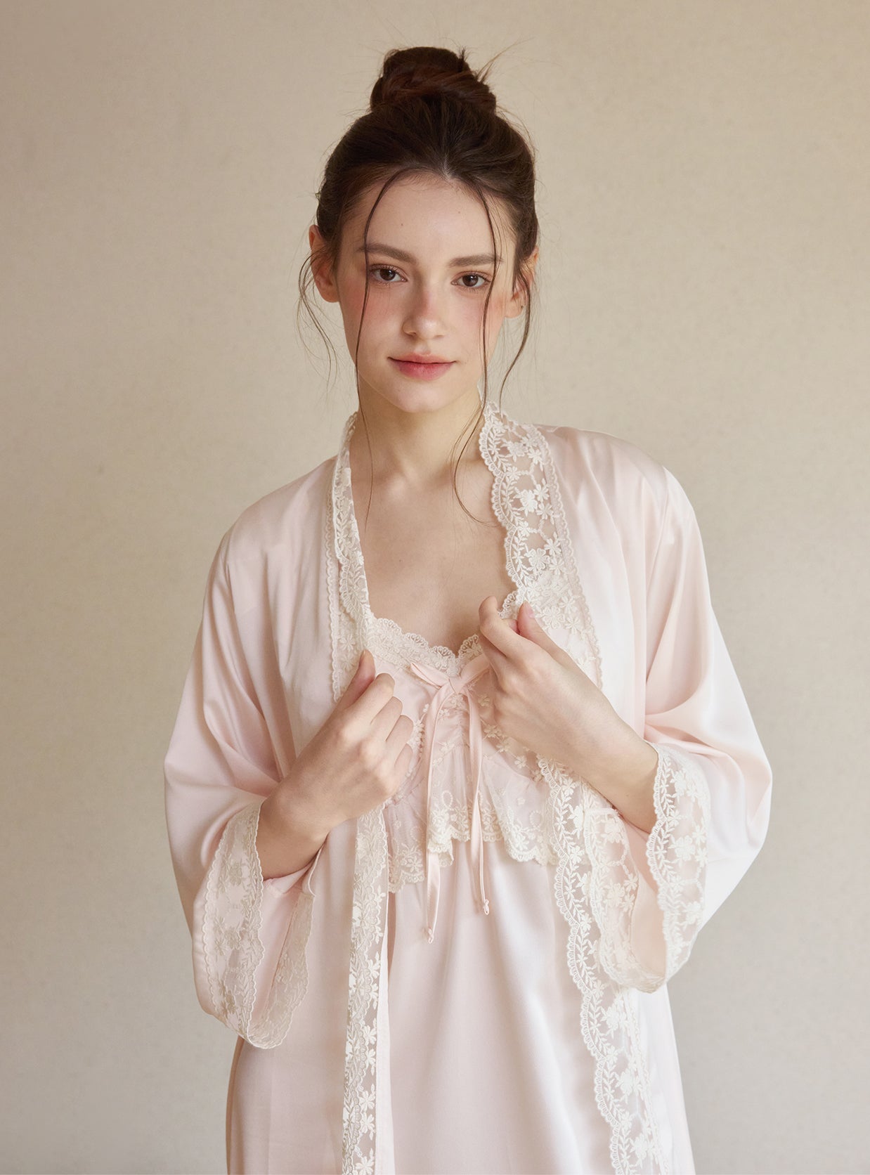 Marilyn Silk - Satin Slip & Robe - premium Korean sleepwear by LUNALUZ
