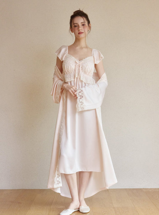 Marilyn Silk - Satin Slip & Robe - premium Korean sleepwear by LUNALUZ