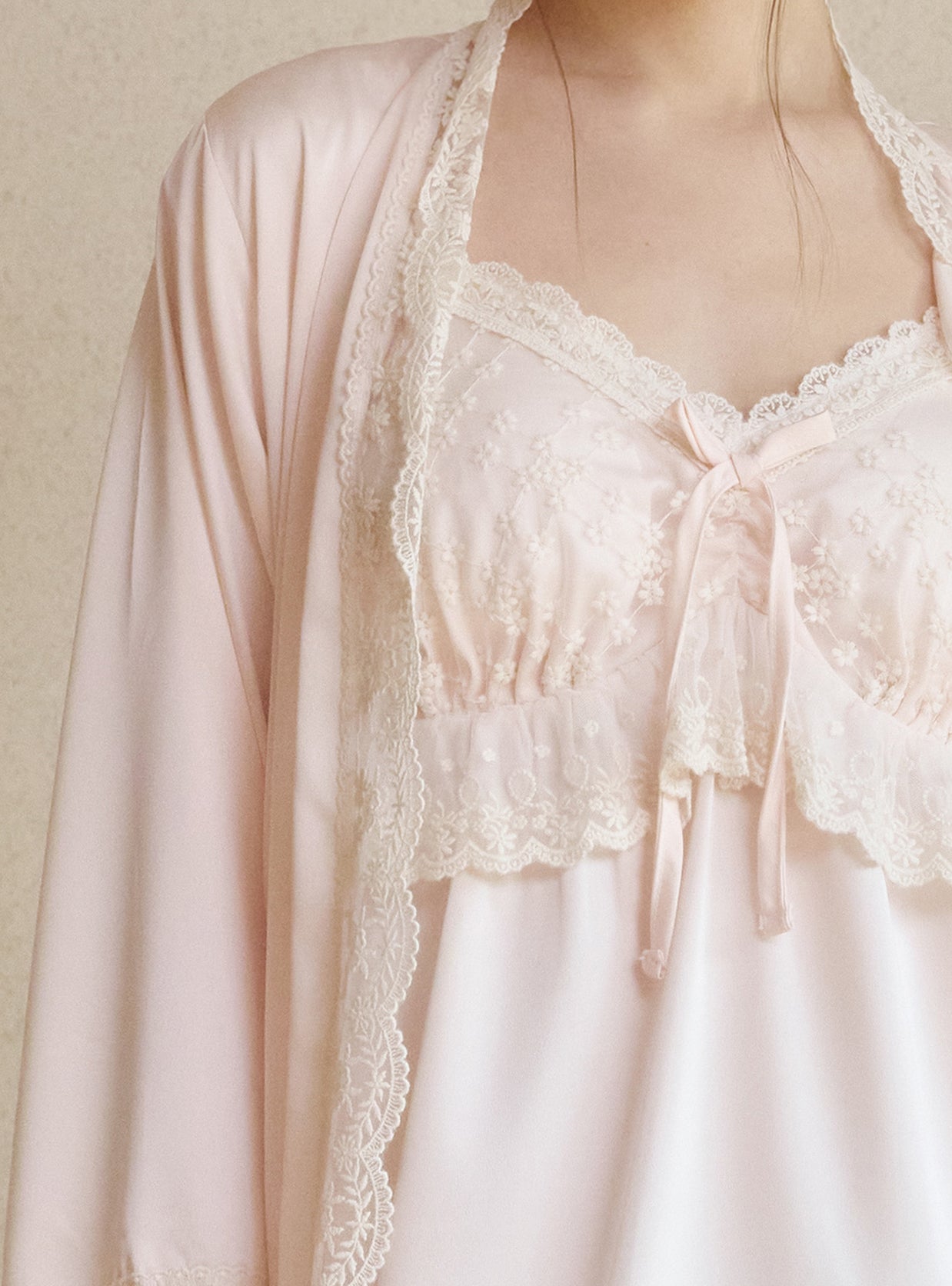 Marilyn Silk - Satin Slip & Robe - premium Korean sleepwear by LUNALUZ