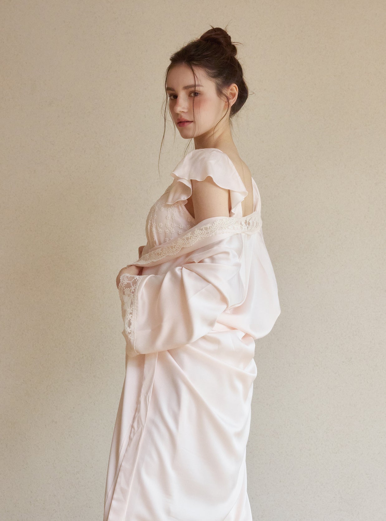 Marilyn Silk - Satin Slip & Robe - premium Korean sleepwear by LUNALUZ