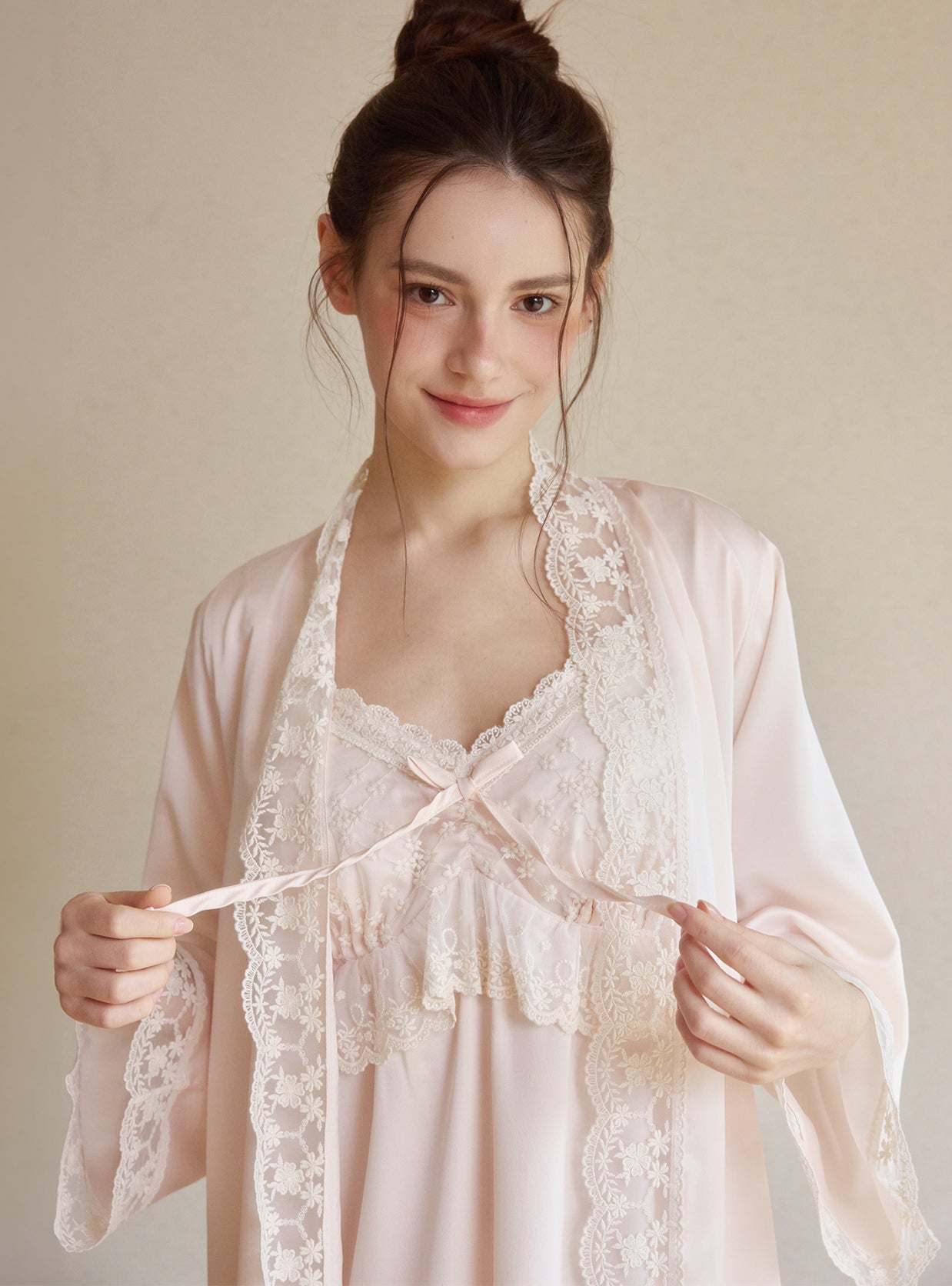 Marilyn Silk - Satin Slip & Robe - premium Korean sleepwear by LUNALUZ