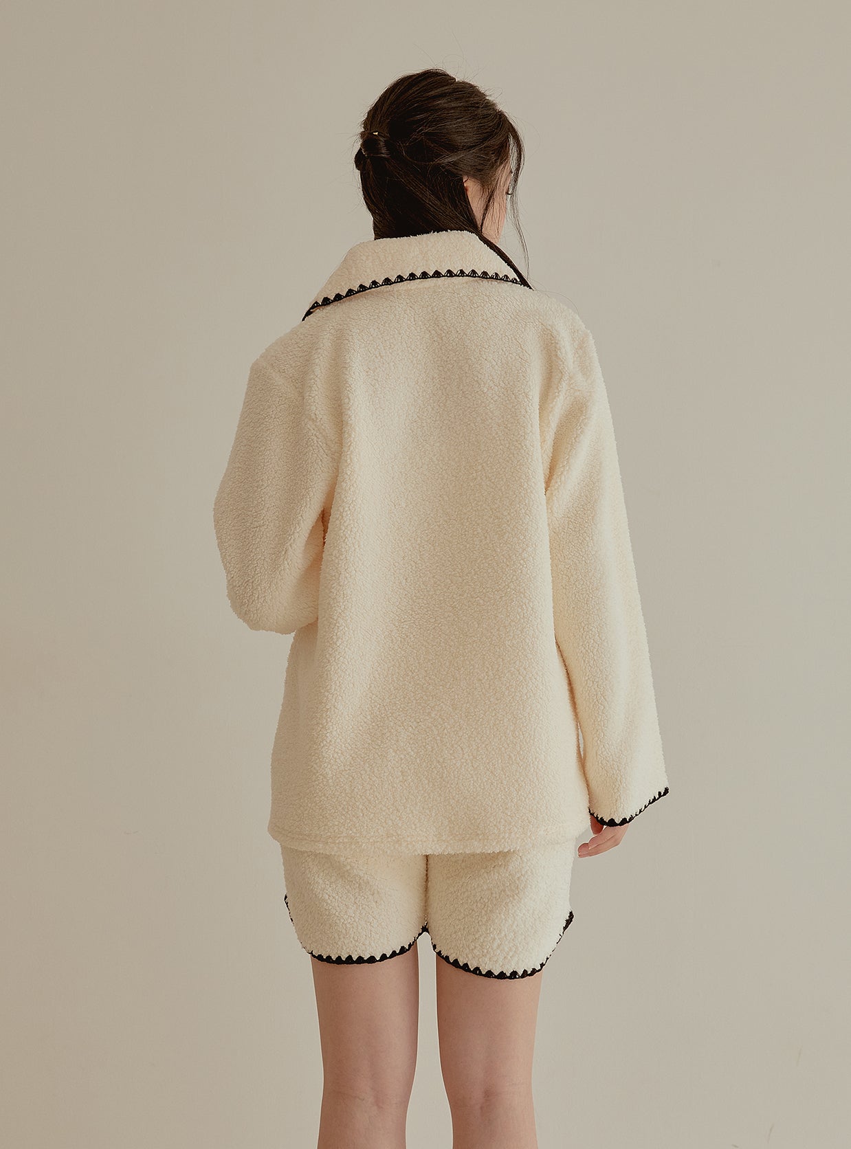 Marshmallow Fleece Long - Sleeve 3/4 Pants Pajama Set - premium Korean sleepwear by LUNALUZ